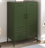 VidaXL Hoge kast 68x39x101,5 cm staal olijfgroen