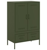 VidaXL Hoge kast 68x39x101,5 cm staal olijfgroen