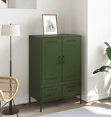 VidaXL Hoge kast 68x39x101,5 cm staal olijfgroen