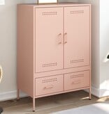 VidaXL Hoge kast 68x39x101,5 cm staal roze