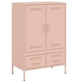 VidaXL Hoge kast 68x39x101,5 cm staal roze