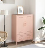 VidaXL Hoge kast 68x39x101,5 cm staal roze