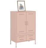 VidaXL Hoge kast 68x39x101,5 cm staal roze