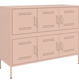 VidaXL Dressoir 100,5x39x79 cm staal roze