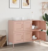 VidaXL Dressoir 100,5x39x79 cm staal roze