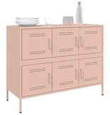 VidaXL Dressoir 100,5x39x79 cm staal roze