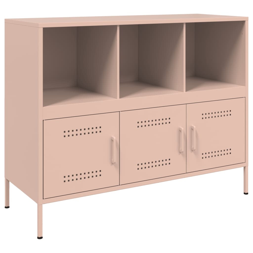 VidaXL Dressoir 100,5x39x79 cm staal roze
