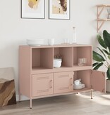 VidaXL Dressoir 100,5x39x79 cm staal roze