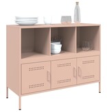 VidaXL Dressoir 100,5x39x79 cm staal roze