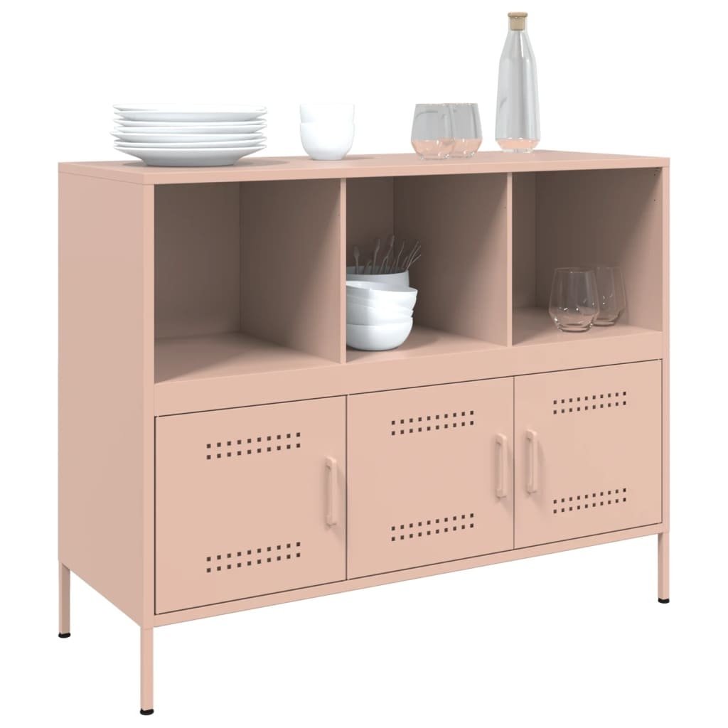 VidaXL Dressoir 100,5x39x79 cm staal roze