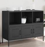 VidaXL Dressoir 100,5x39x79 cm staal zwart