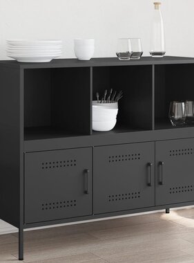 VidaXL Dressoir 100,5x39x79 cm staal zwart