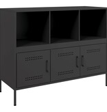 VidaXL Dressoir 100,5x39x79 cm staal zwart