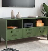 VidaXL Tv-meubel 100,5x39x50,5 cm staal olijfgroen