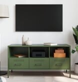 VidaXL Tv-meubel 100,5x39x50,5 cm staal olijfgroen