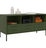 VidaXL Tv-meubel 100,5x39x50,5 cm staal olijfgroen