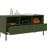 VidaXL Tv-meubel 100,5x39x50,5 cm staal olijfgroen