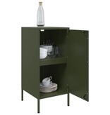 VidaXL Dressoir 36x39x79 cm staal olijfgroen