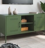 VidaXL Tv-meubel 100,5x39x50,5 cm staal olijfgroen