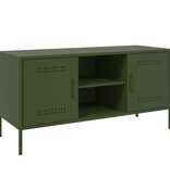 VidaXL Tv-meubel 100,5x39x50,5 cm staal olijfgroen