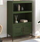 VidaXL Hoge kast 68x39x113 cm staal olijfgroen