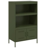 VidaXL Hoge kast 68x39x113 cm staal olijfgroen