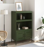 VidaXL Hoge kast 68x39x113 cm staal olijfgroen