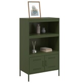 VidaXL Hoge kast 68x39x113 cm staal olijfgroen