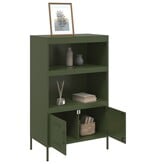 VidaXL Hoge kast 68x39x113 cm staal olijfgroen