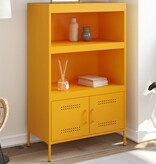 VidaXL Hoge kast 68x39x113 cm staal mosterdgeel