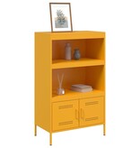 VidaXL Hoge kast 68x39x113 cm staal mosterdgeel