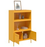 VidaXL Hoge kast 68x39x113 cm staal mosterdgeel