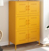 VidaXL Hoge kast 68x39x113 cm staal mosterdgeel