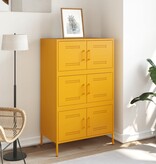 VidaXL Hoge kast 68x39x113 cm staal mosterdgeel