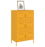 VidaXL Hoge kast 68x39x113 cm staal mosterdgeel
