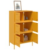 VidaXL Hoge kast 68x39x113 cm staal mosterdgeel