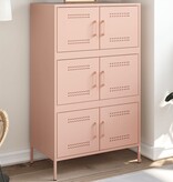 VidaXL Hoge kast 68x39x113 cm staal roze