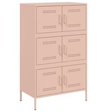 VidaXL Hoge kast 68x39x113 cm staal roze