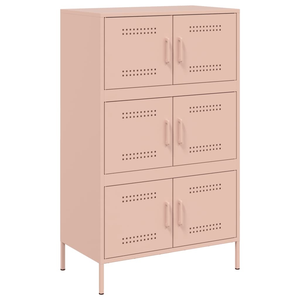 VidaXL Hoge kast 68x39x113 cm staal roze