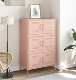 VidaXL Hoge kast 68x39x113 cm staal roze