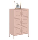 VidaXL Hoge kast 68x39x113 cm staal roze