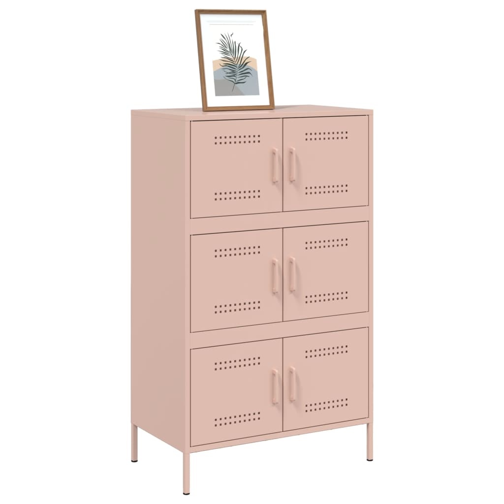VidaXL Hoge kast 68x39x113 cm staal roze