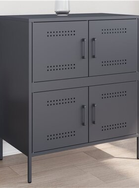 VidaXL Dressoir 68x39x79 cm staal antracietkleurig