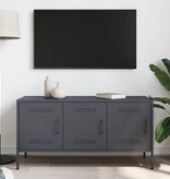 VidaXL Tv-meubel 100,5x39x50,5 cm staal antracietkleurig