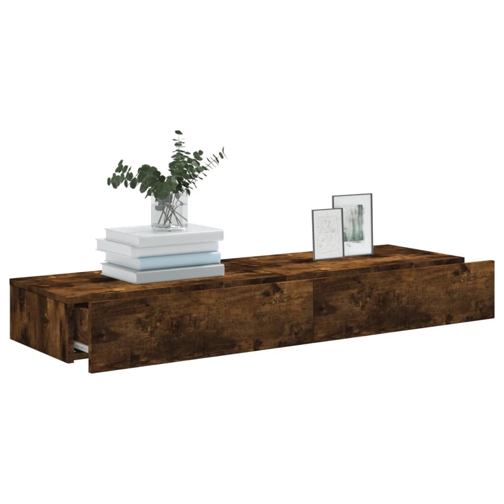 VidaXL Tv-meubels 2 st met LED 60x35x15,5 cm gerookt eikenkleur