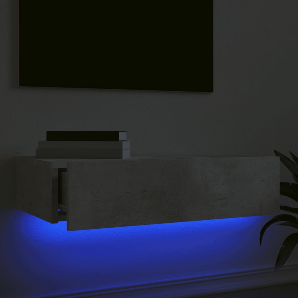 VidaXL Tv-meubel met LED-verlichting 60x35x15,5 cm betongrijs