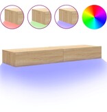 VidaXL Tv-meubelen 2 st met LED-verlichting 60x35x15,5 cm sonoma eiken