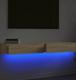 VidaXL Tv-meubelen 2 st met LED-verlichting 60x35x15,5 cm sonoma eiken