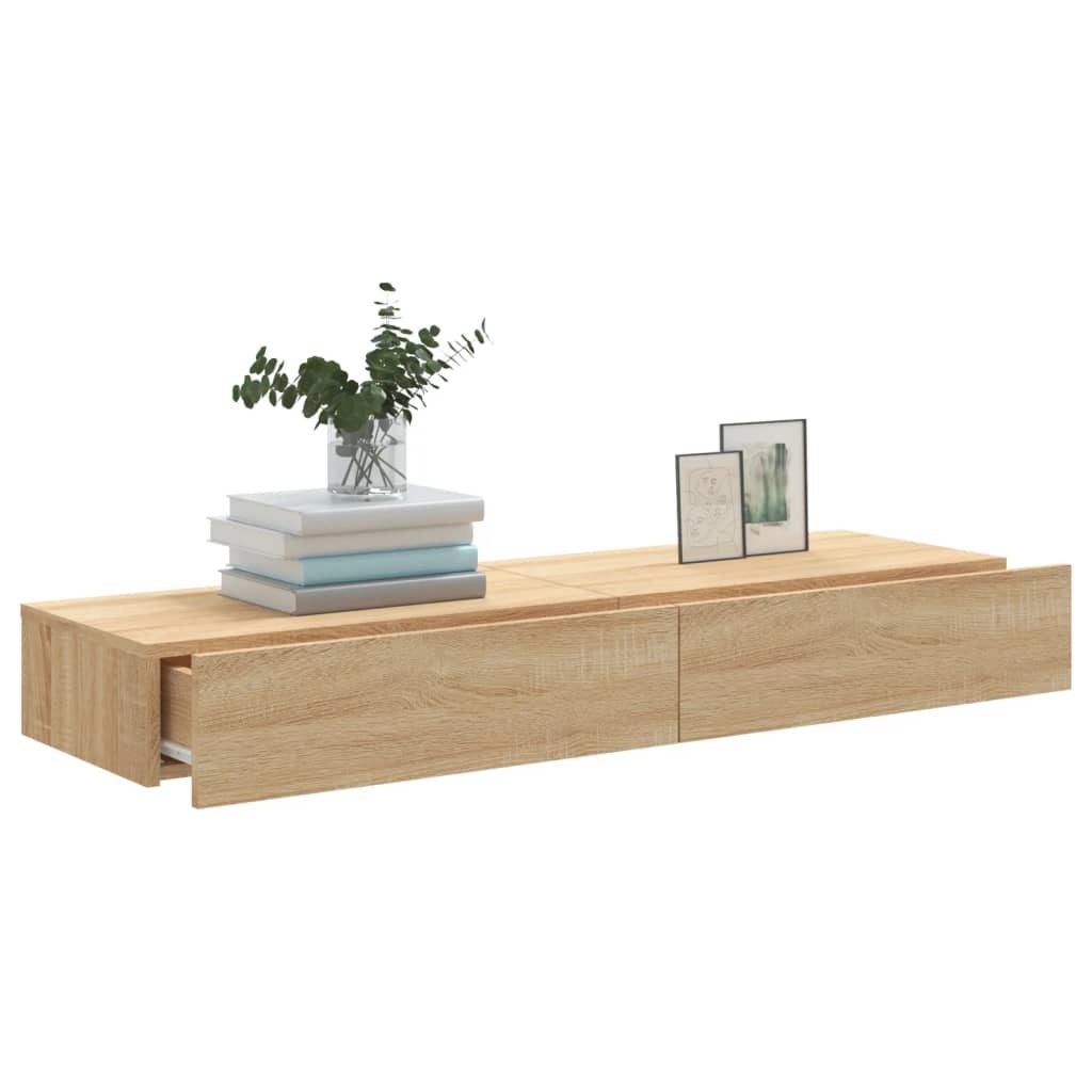 VidaXL Tv-meubelen 2 st met LED-verlichting 60x35x15,5 cm sonoma eiken