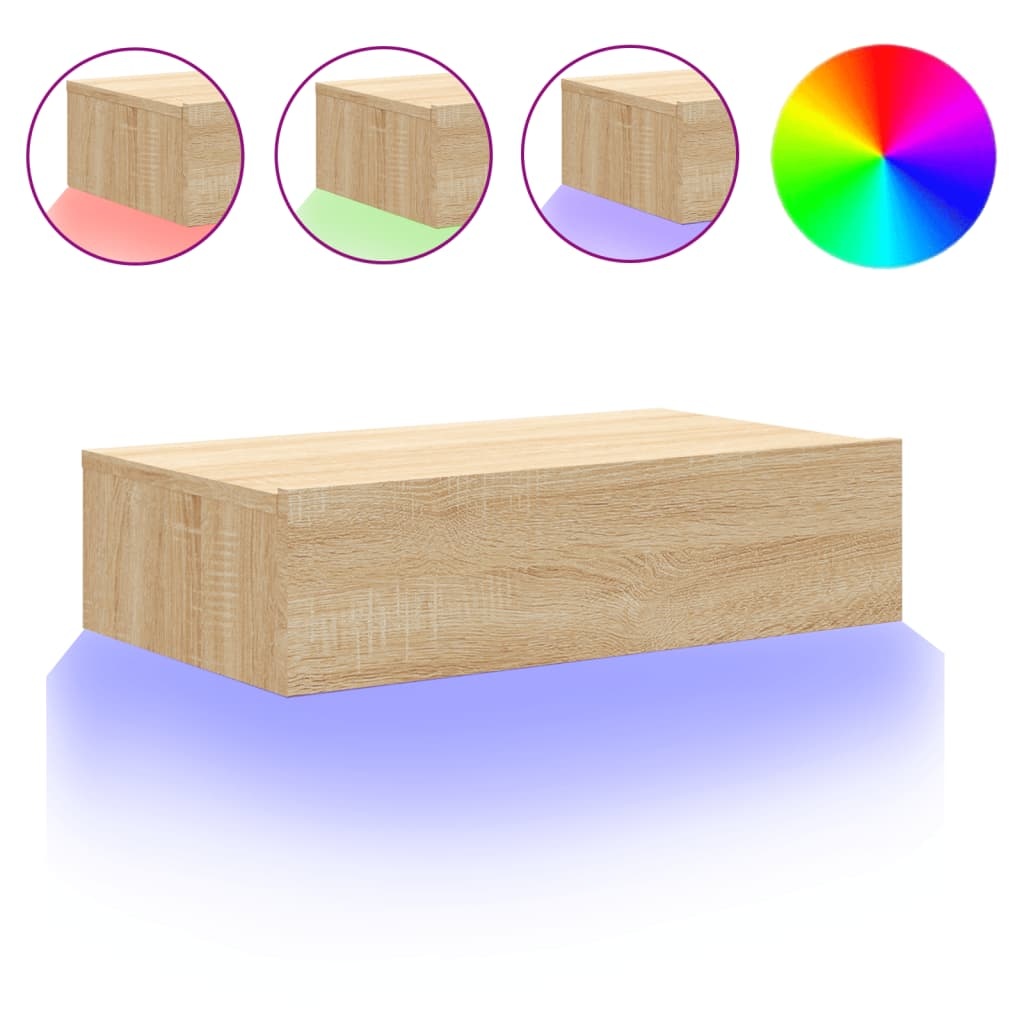 VidaXL Tv-meubel met LED-verlichting 60x35x15,5 cm sonoma eikenkleurig